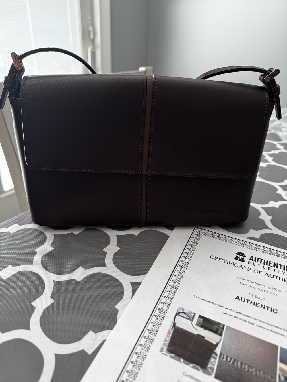 Vintage Burberry Brown Leather Shoulder Bag Authentic LAST DAY LISTED